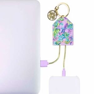 Lilly Pulitzer Purple Floral Charging Tag